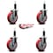 Service Caster 5'' Red Poly Wheel Swivel 1-1/8'' Expanding Stem Caster Set, 4PK SCC-EX20S514-PPUB-RED-118-4 - alternate 2